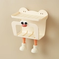 Cartoon monster wall-mounted wet wipe storage box in beige with pink and orange accents - With Legs - DIY Big Mouth Duck - Creamy White / 1 Piece