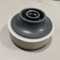 Brosse de cuisine grise avec réservoir de liquide et tête éponge récurante - Recharge de Tête d'Éponge de Rechange