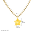 Detailed view of yellow star pendant dimensions and 33-inch gold beaded necklace length - Star Pendant Necklace