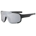 Fashion outdoor cycling sunglasses with matte black frames and silver mirrored lenses - Black Frame Silver Mirror