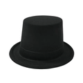 Vintage black top hat for men, classic gentleman style for party and performances - 58cm One Size / Black