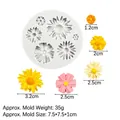 Molde de silicona para margaritas y girasoles, para fondant y resina DIY con flores - Estilo Margarita Girasol (15-82 Gris)