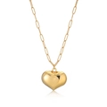 Collar minimalista con colgante de corazón dorado y cadena elegante en fondo blanco - Collar de Corazón de Oro