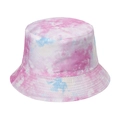 Pink and blue tie-dye reversible bucket hat for sun protection with a 3D cloud print pattern - 58cm / Pink Sky Blue Cloud Fresh Tie-Dye (11)