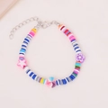 Buntes Boho-Perlenarmband mit Stern-, Herz- und Blumenanhängern für Damen - Dunkelblaue Mischung