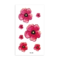 Temporary cherry blossom tattoo sheet with six pink floral designs and code RC-266 - Pink Purple Cherry Blossom Style (RC266)