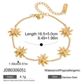 Detail eines 18K vergoldeten Edelstahlarmbands mit Sonnenanhängern und Karabinerverschluss - Gold (JDB0306051)