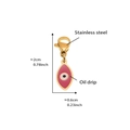 Pink evil eye charm with lobster clasp in 18k gold plated stainless steel - D174-4 Gold Evil Eye Pendant (Pink) 2PCS