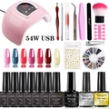 Detalle de la lámpara de uñas LED UV de 54W con herramientas de manicura y set de esmalte gel - Juego de Esmaltes de Uñas de Gel de Colores y Herramientas de Manicura (Con Lámpara de Uñas - Estilo C Versión Mejorada)(3-x4)