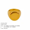 Minimalistische ronde roestvrijstalen ring, US maat 7-11 details, 18k verguld, goudkleur. - US 7 / Grote Ronde Platte Stijl (TR25113) / Goud