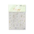 Holographic crystal nail sticker with floral and bird motifs, design number 3529 - Holographic Floral Bird With Pearl (to3529)