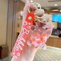 Red creative turtle keychain with flowing sequins inside and a silicone Bubble strap - Turtle Bubble Bead - Red