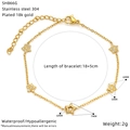 Vista detallada de la pulsera estrella bañada en oro 18k con medidas y especificaciones - Estilo Colgante Estrella Dorada (SH866G)