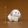 Figurine lapin miniature en résine blanc et gris de 1,8cm pour micro paysage - N°3 Oreilles Grises