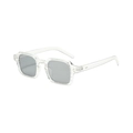 Vintage oversized square sunglasses with transparent frames and premium grey lenses - Transparent Frame Grey Lens