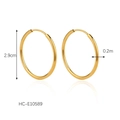 Boucles d'oreilles créoles classiques en acier inoxydable doré 18 carats de 2,9 cm - Hc-e10589