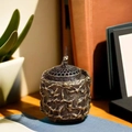 Vintage bronze alloy incense burner with rustic bark texture and hollow animal lid - Crane Censer