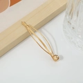 Elegant gold metal hair clip with a minimalist double-line cross design and round charm - No. 03 Bobby Pin (Cross Line)