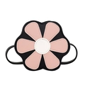 Cute black and pink floral PU leather mini crossbody bag for girls with flower petal design - Pink