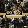 6x6 inch dark rose scrapbook paper pad with 12 vintage designs for DIY album craft - 22026a 24 Sheets