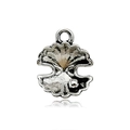 Tibetan silver clam shell pendant with inner pearl for DIY jewelry bracelet - Shell with Pearl (10380) / 1 Piece (11x14mm) / Antique Silver