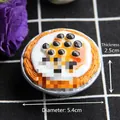 Macro shot of miniature milk tea tart with black pearls and silver foil base detail - Without Magnet / Red Bean Milk Tart