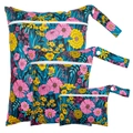 Three-piece set of waterproof baby diaper bags with floral prints in various sizes - BF129 Mixed Floral