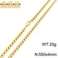 Classic 4mm gold rounded box chain necklace 550mm in length with lobster clasp - Gold 4mm x 550mm (KN230422-Z)