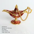Red and gold vintage Aladdin lamp decorative ornament with intricate floral carvings - Small / Red