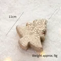 Champagne gold Christmas tree ornament with glitter and stars, 11cm height - Champagne Christmas Tree