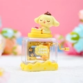 Carillon a manovella con cucciolo giallo, dettaglio torta e segno nuvola Love You - Statuetta di Cane Giallo (Y002) / A manovella