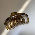 Elegante pinza per capelli leopardata con grandi denti per acconciature alla francese - Giallo Leopardato