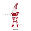 Christmas Santa doll window curtain tieback with red snowflake hat and heart pocket detail - Red White Long Leg Santa