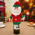 Knitted Santa Claus wine bottle cover with red festive hat for Christmas table decor - Santa Claus Wine Bottle Cover