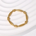 Minimalist gold stainless steel heart shaped chain ring for women with high polish finish - US 6 / Gold