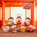 Cute Fortune Buddha blind box set featuring six unique resin figurines on wood surface - -103 Fortune Little Buddha Set 6 / Full Box Set