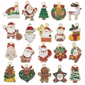 Variety set of Christmas enamel alloy pendants including Santa, elk and gingerbread man - Mixed 20Pcs New Christmas Set SN972