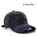 Classic navy blue corduroy baseball cap with vertical ribbed texture for outdoor wear - Navy Blue
