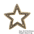 Gold star connector with black zircons, size 25.5x24.8mm for DIY jewelry making - Style 20: Copper Micro-set Zircon Connecting Clasp