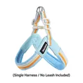 Verstellbares hellblaues atmungsaktives Mesh Hundegeschirr mit orange-gelben Streifen - XS (1.5-3kg) / Hellblau (Nur Geschirr)