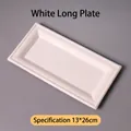 White rectangular disposable sugarcane pulp plate, eco-friendly 13x26cm tray - 5x10 Inch White Rectangular Plate / White
