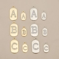 Ciondoli con lettere in oro 18K e argento con zirconi per gioielli fai da te - Lettera A / 2.4*1.1cm / Oro