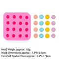 Molde de silicona rosa para 16 bolas con textura para fondant o manualidades resina - Estilo Bola (B1029) / Rosa