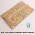 3mm macaron mixed glass seed beads with 1mm hole for DIY jewelry making and embroidery - Mixed Style B 3mm with Bugle Beads