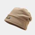 Detalle de la textura de punto gofrado caqui y parche bordado en el gorro de invierno - M(56-58cm) / Caqui