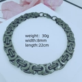 8mm wide black stainless steel chain bracelet for men with 22cm length and 30g weight - 8mm*22cm / Black