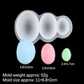Three-hole egg silicone mold for soap and fondant making in blue pink and green - 2# Triple Easter Eggs / Clear