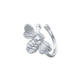 Ear cuff ape vintage in argento con ali dettagliate per orecchie senza buco stile moda - Argento (Pezzo Singolo)
