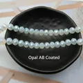 Polished faceted opal glass beads with iridescent AB color effect for DIY jewelry - Opal Jade AB Color / 2# Flat Bead