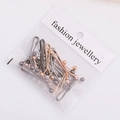 U-shaped scarf clips in silver, gun black, and rose gold finishes in a multipack - Mixed Colors (12Pcs/Pack)